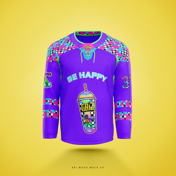 Be happy - LE hockey jersey - griz inspired collection