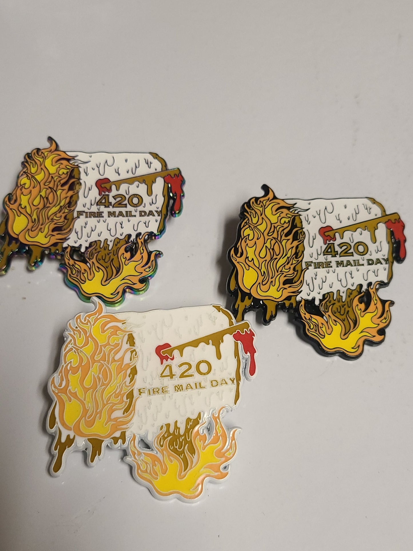 2" Soft enamel pin - FIRE MAIL DAY -