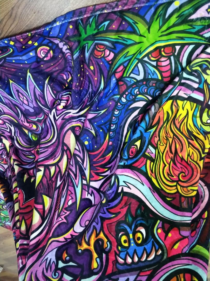Queen Sized "MONSTER DRIP" Blanket - Designed by EmiMonsterArt