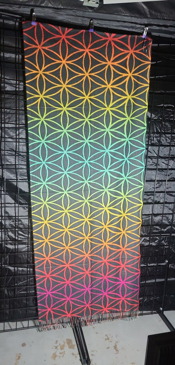 "Yellow sacred geometry"  pashmina scarf - by steady lif