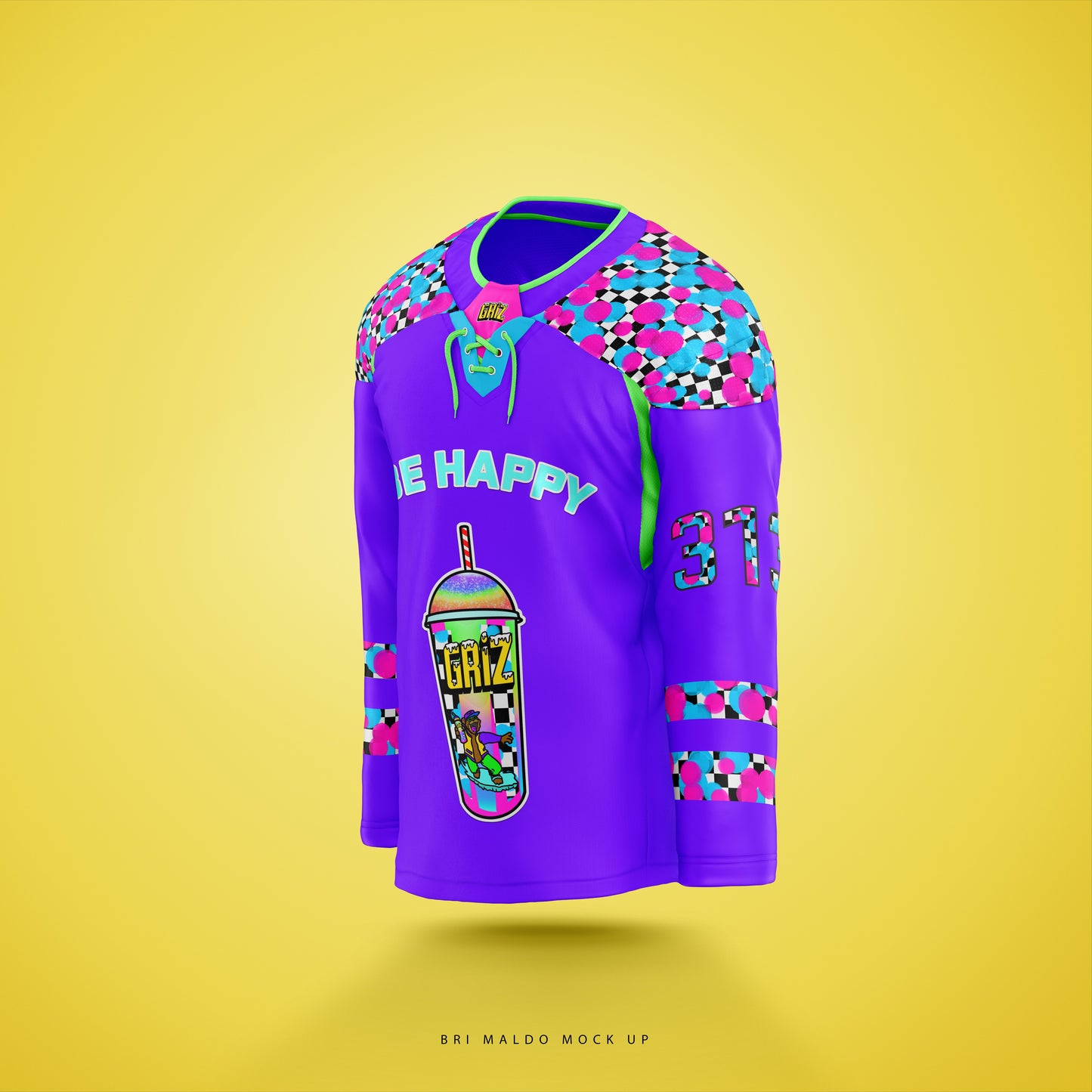 Be happy - LE hockey jersey - griz inspired collection