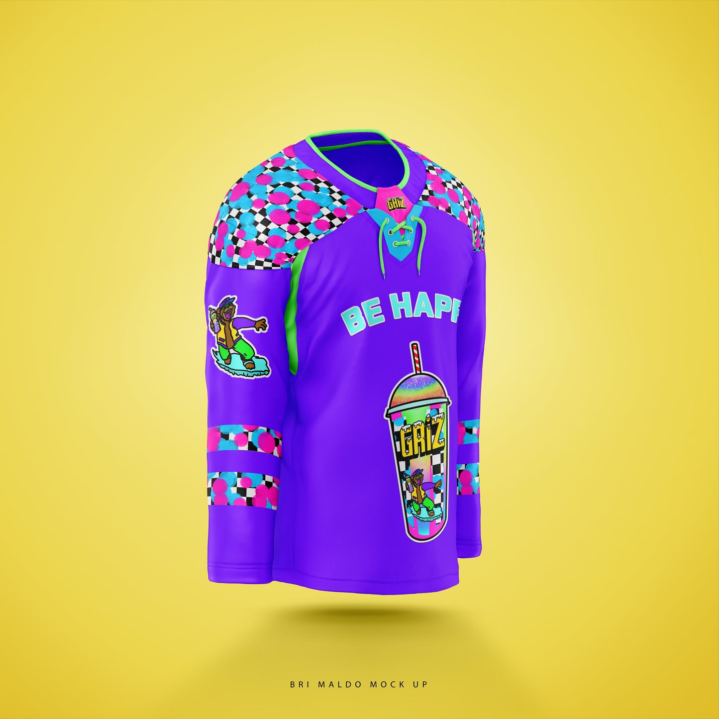 Be happy - LE hockey jersey - griz inspired collection