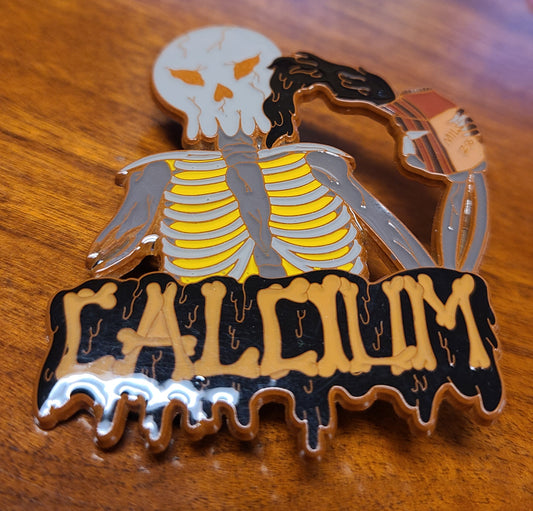 2.25" soft enamel pin - Calcium - DUBSTEP INSPIRED