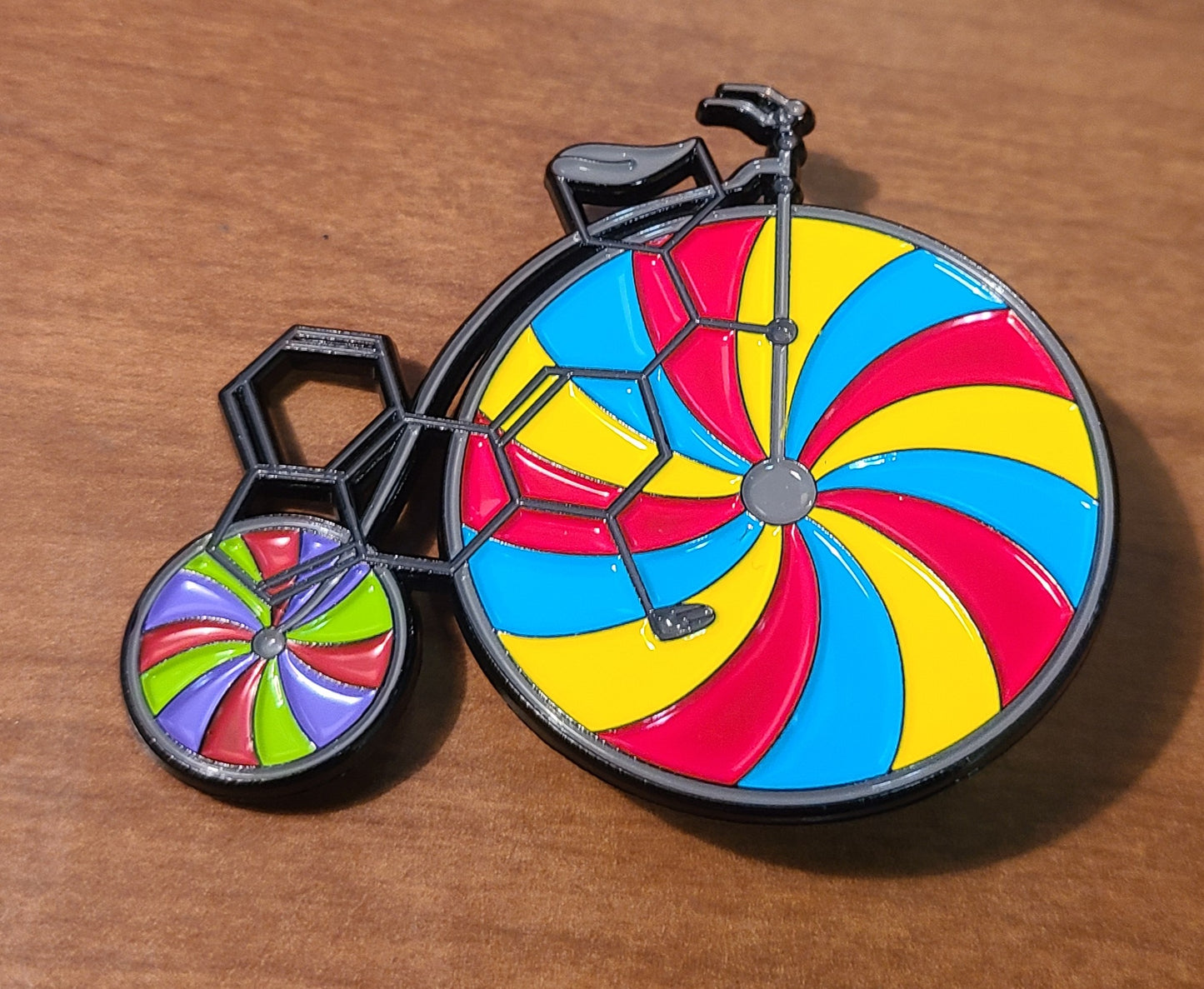 2.25" soft enamel pin - Bicycle day tribute